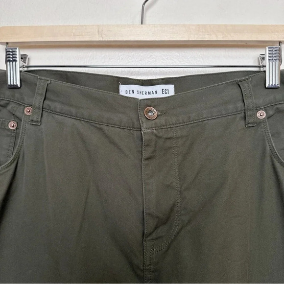 Ben Sherman Mens 38/34 Chino Dark Olive Slim Trouser - Picture 9 of 16